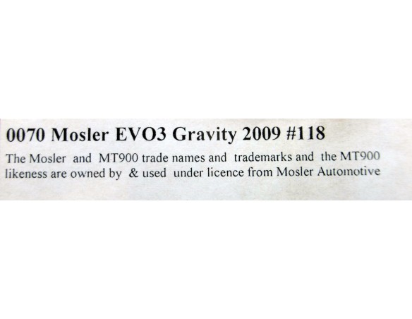 MOSLER EVO 3 GRAVITY 2009 Nº118 REF.0070 NSR