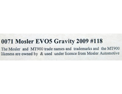 MOSLER EVO 5 GRAVITY 2009 Nº118 REF.0071 NSR