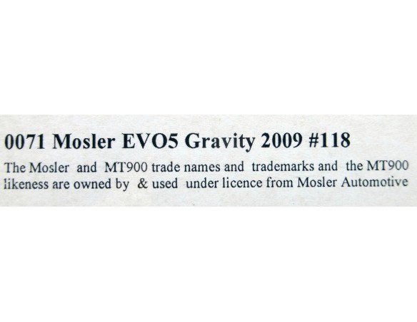 MOSLER EVO 5 GRAVITY 2009 Nº118 REF.0071 NSR