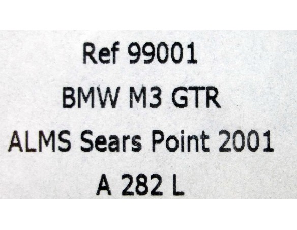 BMW M3 GTR ALMS SEARS POINT 2001 A282L REF.99001 FLY