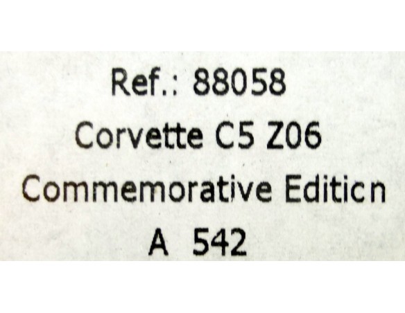 CORVETTE C5 Z06 CONMEMORATIVE EDITION A542 REF.88058 FLY