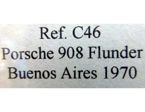 PORSCHE 908 FLUNDER “Buenos Aires70” BLANCO COCACOLA REF.C46 FLY