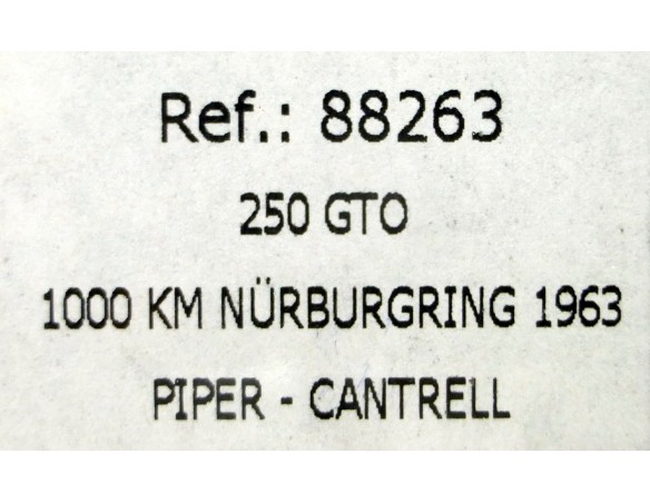 FERRARI 250 GTO 1000 km NURBURGRING 1963 REF.88263 FLY