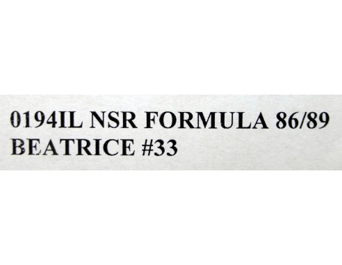FORMULA 1 86/89  BEATRICE nº33 REF.0194IL  NSR
