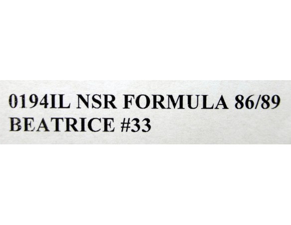 FORMULA 1 86/89  BEATRICE nº33 REF.0194IL  NSR