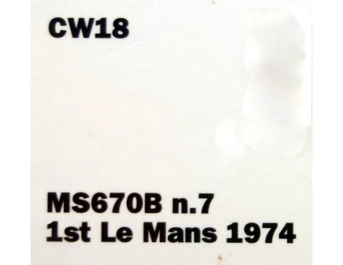 MATRA SIMCA 670B Nº7 1st LE MANS 1974 REF.CW18 SLOT.IT