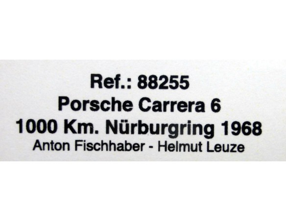 PORSCHE CARRERA 6 1000Km NURBURGRING 1968 REF.88255 FLY