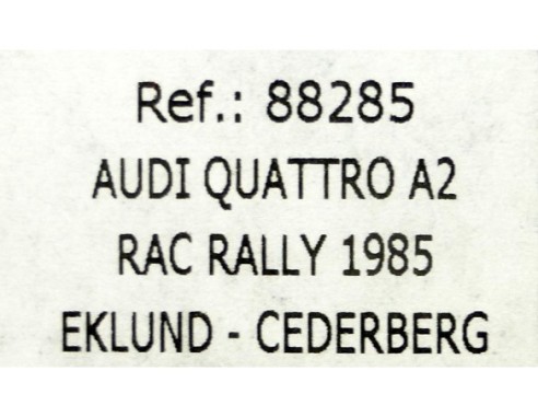 AUDI QUATTRO A2 RAC RALLY 1985 REF.88285 FLY