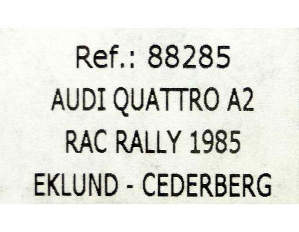 AUDI QUATTRO A2 RAC RALLY 1985 REF.88285 FLY