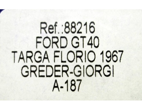 FORD GT40 TARGA FLORIO 1967 A187 REF.88216 FLY