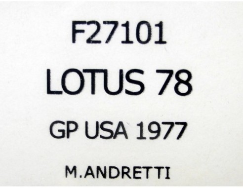 LOTUS 78 GP USA 1977 M.ANDRETTI REF.F27101 FLY