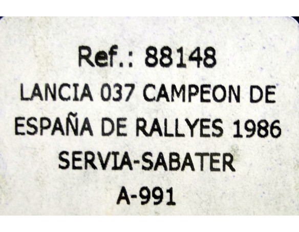 LANCIA 037 CAMPEON DE ESPAÑA  DE RALLYES 1986 A991 REF.88148 FLY