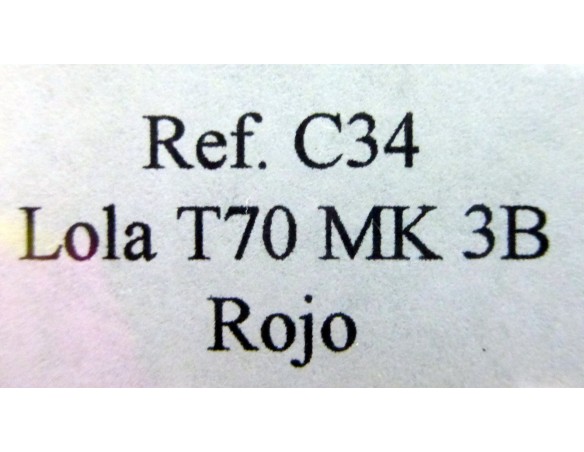 LOLA T70 MK III B “Le Mans 70”ROJO REF.C34 FLY