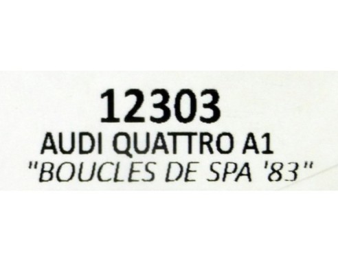 AUDI QUATTRO A1 BOUCLES DE SPA83 REF.12303 TEAM SLOT