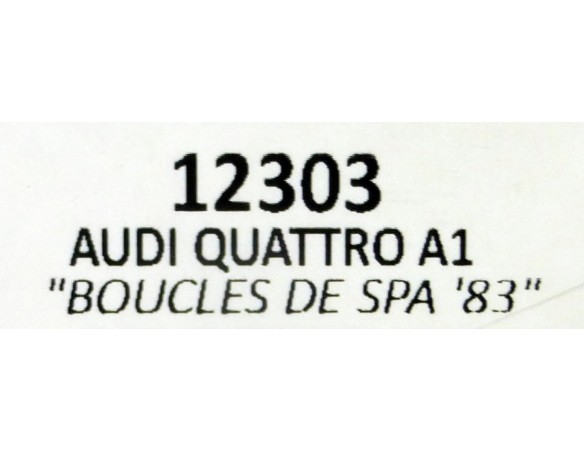AUDI QUATTRO A1 BOUCLES DE SPA83 REF.12303 TEAM SLOT