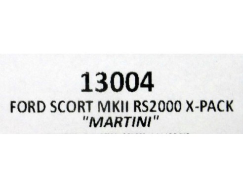 FORD SCORT MKII RS2000 X-PACK MARTINI REF.13004 TEAM SLOT