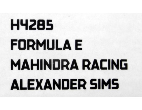 FORMULA E MAHINDRA RACING ALEXANDER SIMS REF.H4285 SUPERSLOT