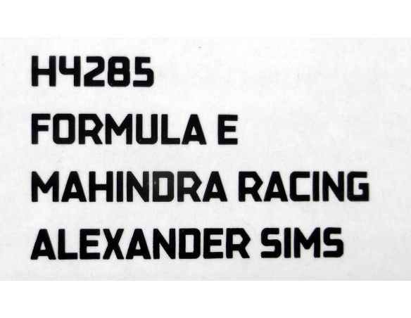 FORMULA E MAHINDRA RACING ALEXANDER SIMS REF.H4285 SUPERSLOT
