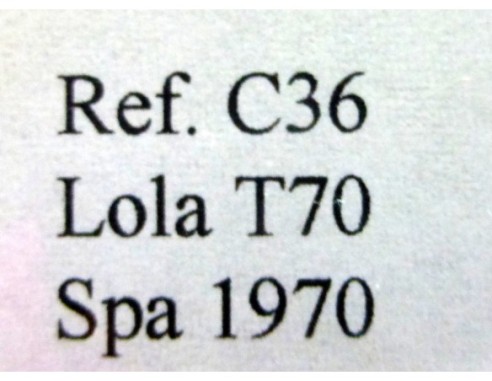 LOLA T70 MK III B “Spa 70” VERDE RAYAS AMARILLAS REF.C36 FLY
