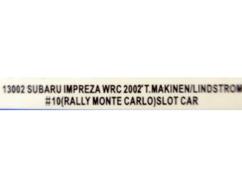 SUBARU IMPREZA WRC 2002 Nº10 MONTECARLO REF.13002 AUTOART
