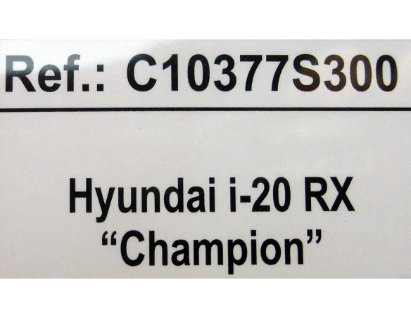 HYUNDAI I20 RX CHAMPION REF.C10377S300 SCALEXTRIC COMPACT