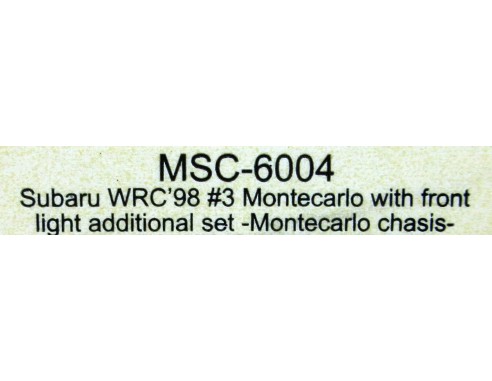 SUBARU WRC 98 Nº3 MONTECARLO CON LUZ DELANTERA CONJUNTO ADICIONAL-CHASIS MONTECARLO REF.6004 MSC