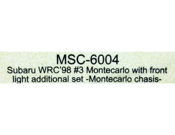 SUBARU WRC 98 Nº3 MONTECARLO CON LUZ DELANTERA CONJUNTO ADICIONAL-CHASIS MONTECARLO REF.6004 MSC