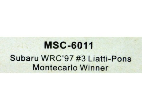 SUBARU WRC 97 Nº3 LIATTI-PONS MONTECARLO WINNER REF.6011 MSC