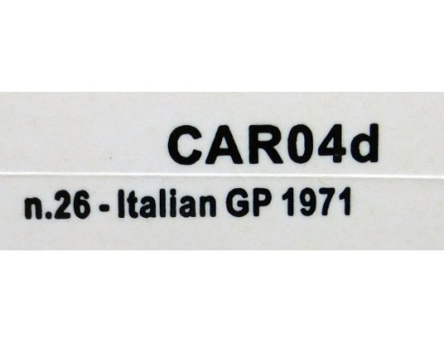 ITALIAN GP 1971 Nº26 REF.CAR04d POLICAR