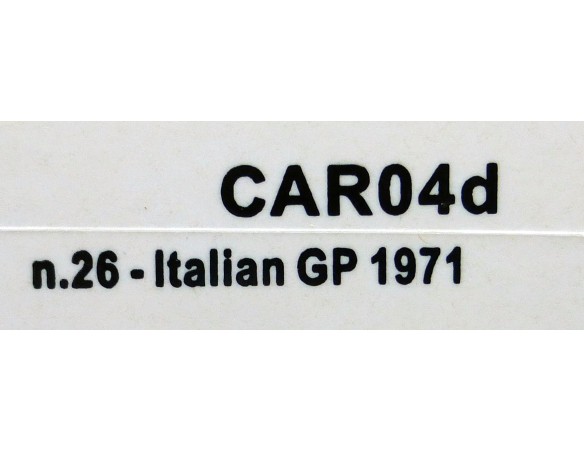 ITALIAN GP 1971 Nº26 REF.CAR04d POLICAR
