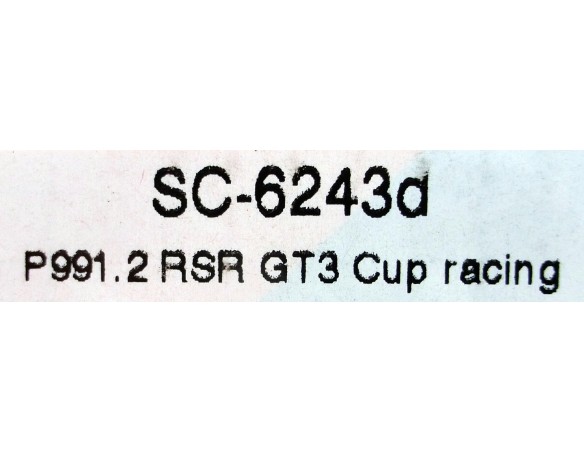 P 991 2 RSR GT3 CUP RACING REF.SC6243d SCALEAUTO
