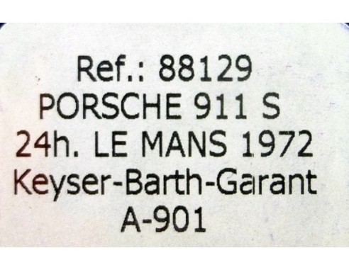 PORSCHE 911S 24h LE MANS 1972 A901 REF.88129 FLY