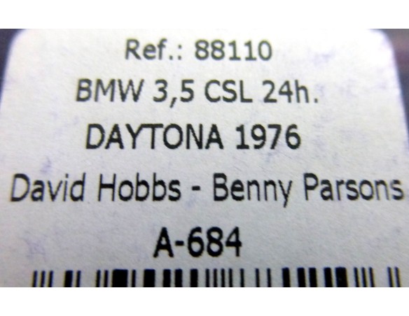BMW 3.5 CLS DAYTONA 1976 BLANCO COCACOLA  A684 REF.88110 FLY