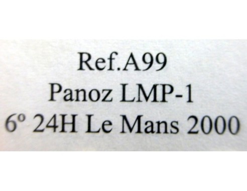 PANOZ LMP-1 6º 24 H.LE MANS 2000 BLANCO Nº23 REF.A99 FLY