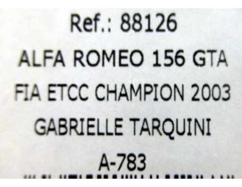 ALFA ROMEO 156 FIA 2003 ROJO SELENIA  A783 REF.88126 FLY