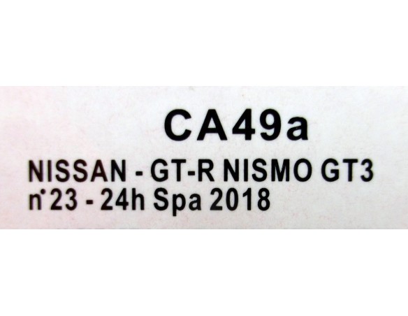 NISSAN GT-R NISMO GT3 24h SPA 2018 REF.CA49a SLOT.IT