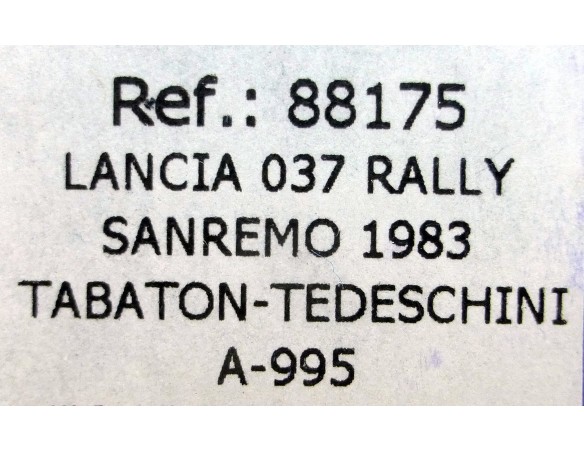 LANCIA 037 RALLY SAN REMO 1983 WURTH A995 REF.88175 FLY