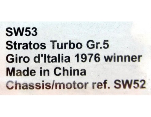 LANCIA STRATOS TURBO GR.5 GIRO D`ITALIA 1976 WINNER REF.SW53 SIDEWAYS