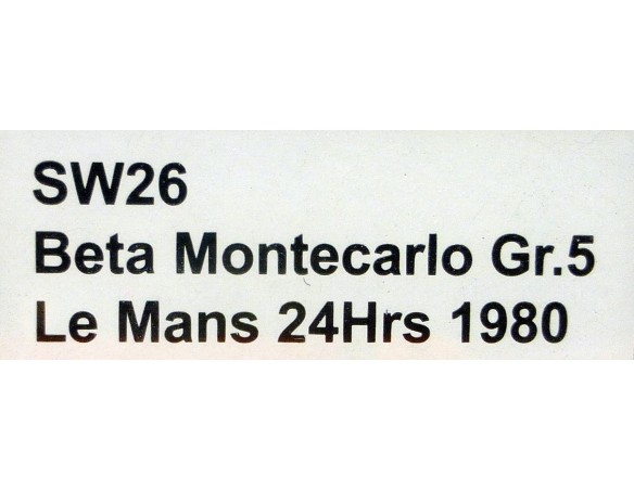 LANCIA BETA MONTECARLO Gr.5 LE MANS 24H 1980 REF.SW26 SIDEWAYS