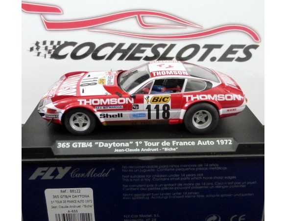 FERRARI 365 GTB/4 TOUR DE FRANCE 1972 BLANCO ROJO A655  REF.88122 FLY