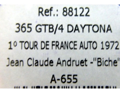 FERRARI 365 GTB/4 TOUR DE FRANCE 1972 BLANCO ROJO A655  REF.88122 FLY