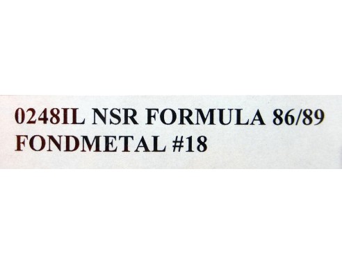 FORMULA 1 86/89 FONDMETAL Nº18 REF.0248IL NSR