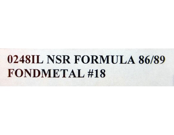 FORMULA 1 86/89 FONDMETAL Nº18 REF.0248IL NSR