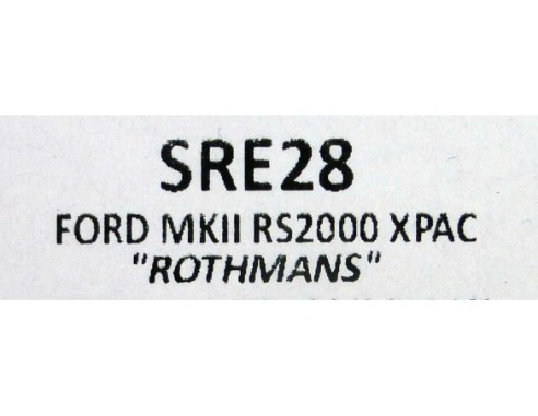 FORD MKII RS2000 XPAC ROTHMANS REF.SRE28 TEAMSLOT