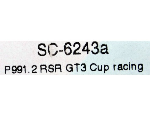 PORSCHE 991 2 RSR GT3 CUP RACING REF.SC6243a SCALEAUTO