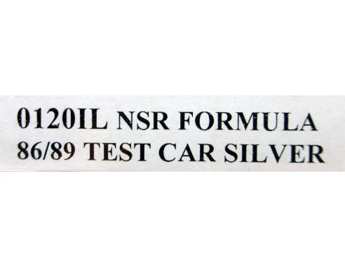 FORMULA 1 86/89 TEST CAR SILVER REF.0120IL NSR