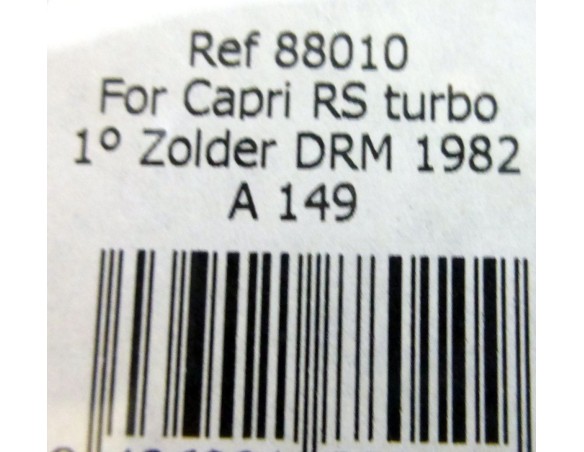 FORD CAPRI RS TURBO ZOLDER DRM 1982 AZUL BLANCO Nº 3 PENTOSIN REF .A149 FLY