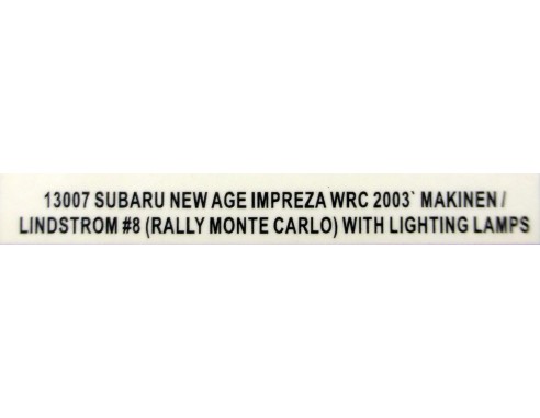SUBARU NEW AGE IMPREZA WRC 2003 Nº8 MONTECARLO REF.13007 AUTOART