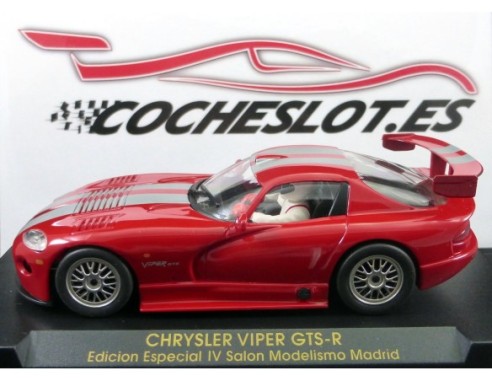 CHRYSLER VIPER GTS-R SALON MODELISMO ROJO RAYAS PLATA REF.E81 FLY