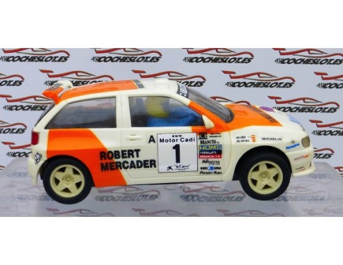 Seat Ibiza kit Car “Robert Mercader”Blanco CHASIS 1 TORNILLOS 1996 REF. 8390 TYCO
